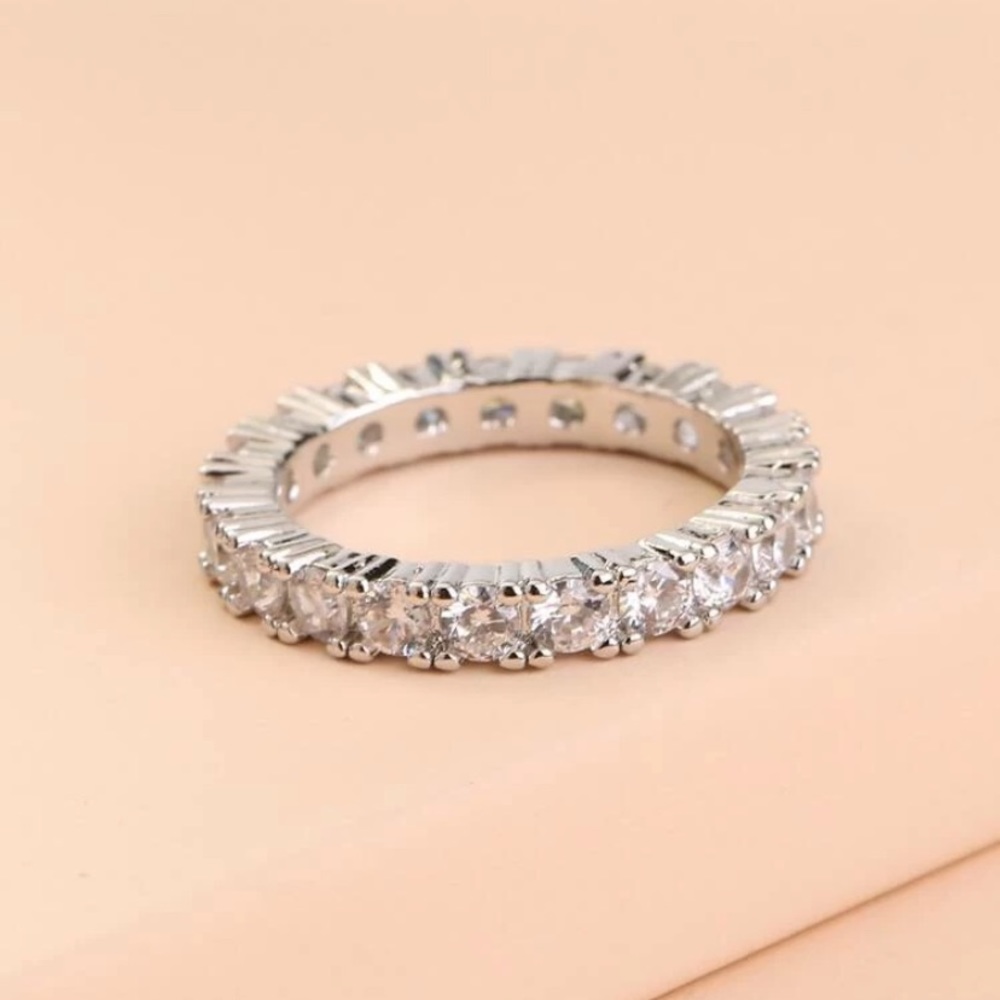 Size 8 Rhinestone Eternity Band - Picture 3 of 7